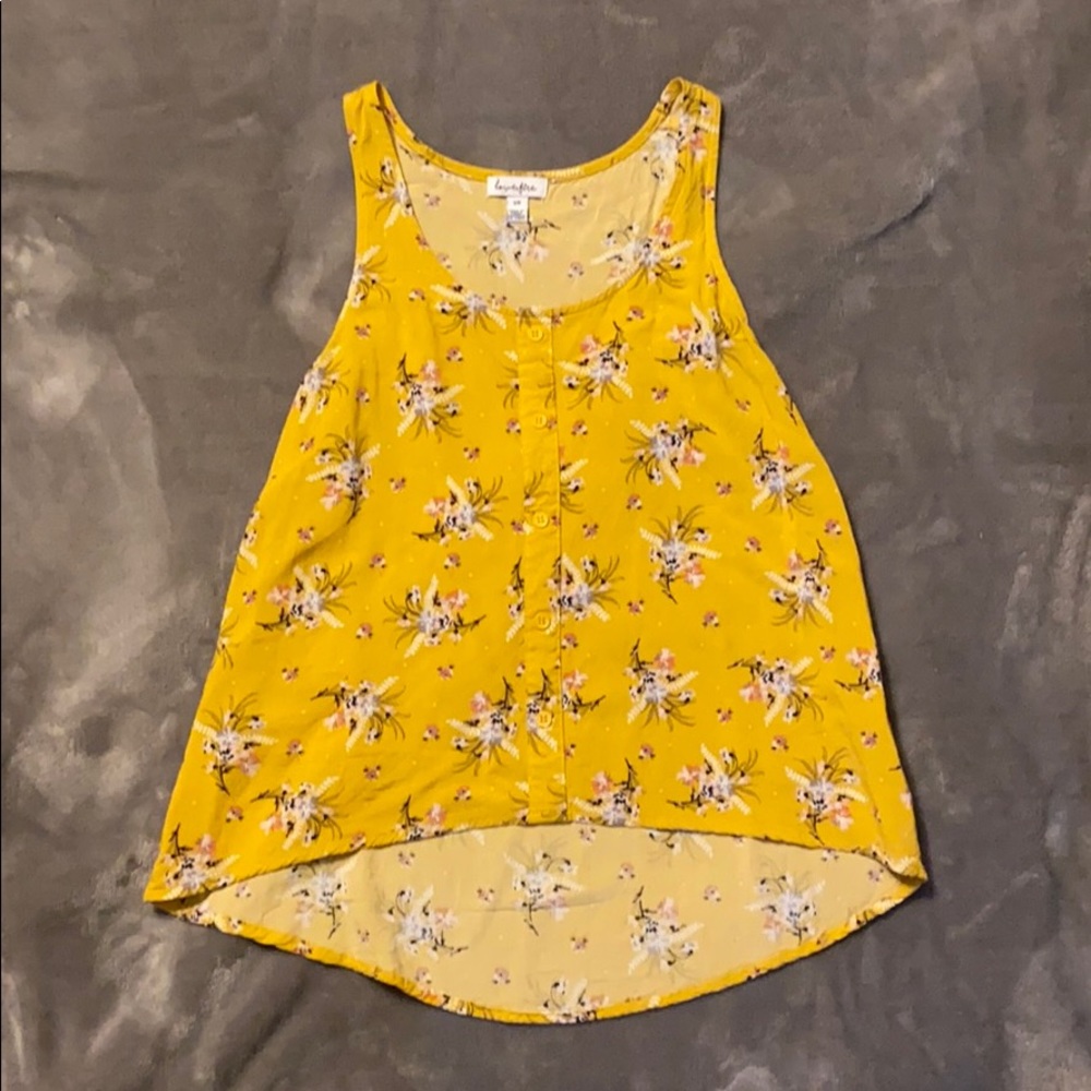 Loves Fire Yellow Floral Tanktop